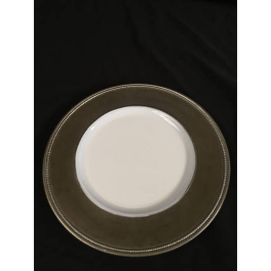 Charger Plates - Pewter with White